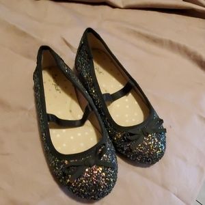 Cat & Jack black glitter flats